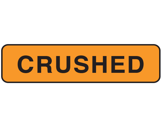 UPCR-1402 Orange 5/16" x 1-1/4" Instructional Labels for the Pharmacy - With Imprint: CRUSHED