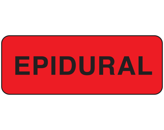 UPCR-5401 Red 3/4" x 2" Instructional Labels for the Pharmacy - With Imprint: EPIDURAL