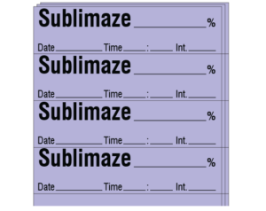 Violet 1/2" x 2" Anesthesia Drug Labels for Syringe Identification - Pack Form  - With Imprint: SUBLIMAZE _____ % / Date _____ Time _____ Int. _____