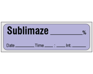 Violet 1/2" x 500" Anesthesia Drug Labels for Syringe Identification - Precut Form  - With Imprint: SUBLIMAZE _____ % / Date _____ Time _____ Int. _____