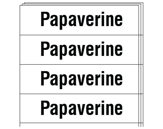 sa-327-pk White 1/2" x 2" Anesthesia Drug Labels for Syringe Identification - Pack Form - With Imprint: PAPAVERINE