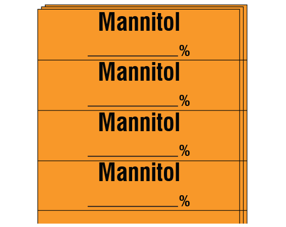 sa-37-pk Orange 1/2" x 2" Anesthesia Drug Labels for Syringe Identification - Pack Form - With Imprint: MANNITOL / _____ %