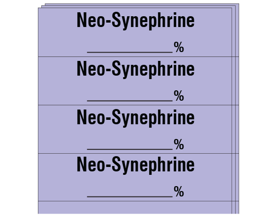 sa-58-pk Violet 1/2" x 2" Anesthesia Drug Labels for Syringe Identification - Pack Form - With Imprint: Neo-Synephrine / _____ %