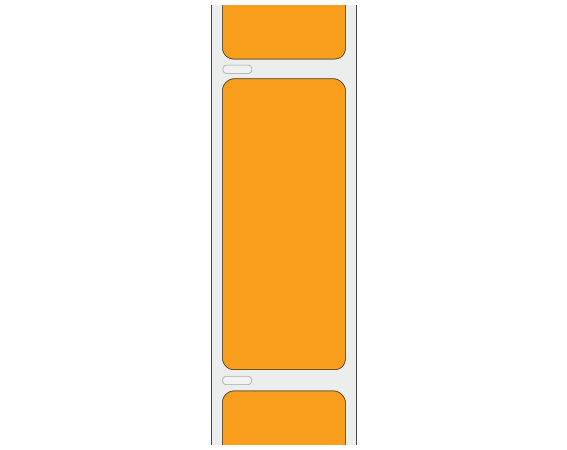 therm-1922r-28 Fluorescent Orange 3-1/2" x 1-13/32" Thermal Labels for Desktop Printers