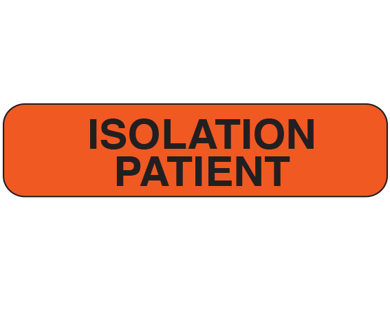 upcr-1322 Fluorescent Red 5/16" x 1-1/4" Infection Control Warning Labels for the Laboratory - With Imprint: ISOLATION / PATIENT