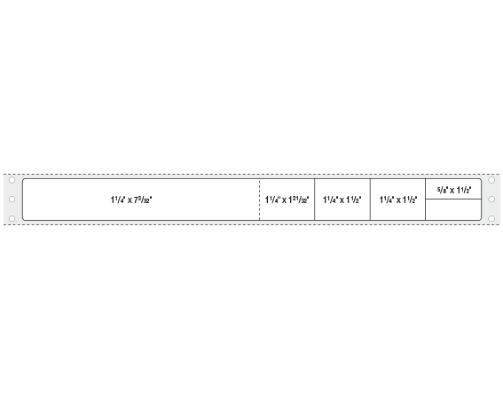 1-BDP-MT-110 White 1-1/4" x 13.3" Pinfed Printer Labels for Meditech Laboratory Software Systems