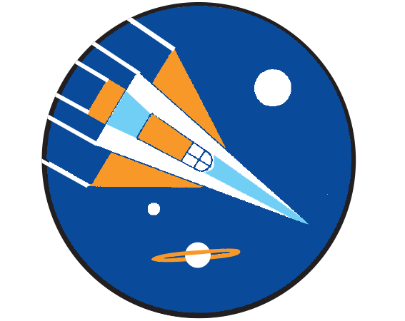 AWARD-1 White 1-3/4" DIAMETER Pediatric Award Stickers - With Imprint: SPACESHIP PICTURED