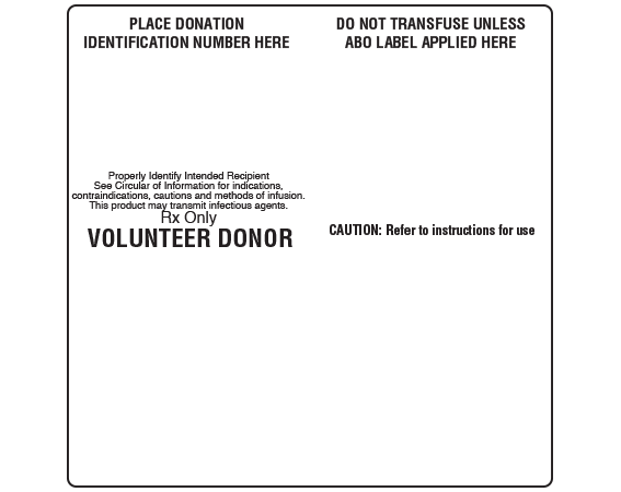 SB128-BAOS White 4 " x 4" Base Labels for Compliance with ISBT 128 Standards - With Imprint: PLACE DONATION DO NOT TRANSFUSE UNLESS / IDENTIFCATION NUMBER HERE ABO LABEL APPLIED HERE / Properly identify intended Recipient / See Circular of Information for indications