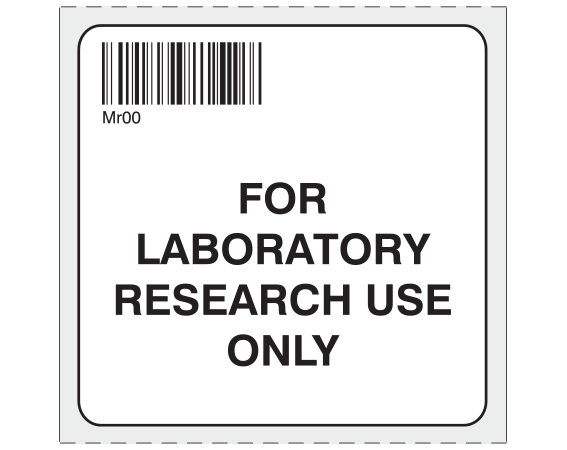 SB128-CTSM-1 White 2 " x 2" Special Message Labels for Compliance with ISBT 128 Standards - With Imprint: Mr00 / FOR / LABORATORY / RESEARCH USE / ONLY