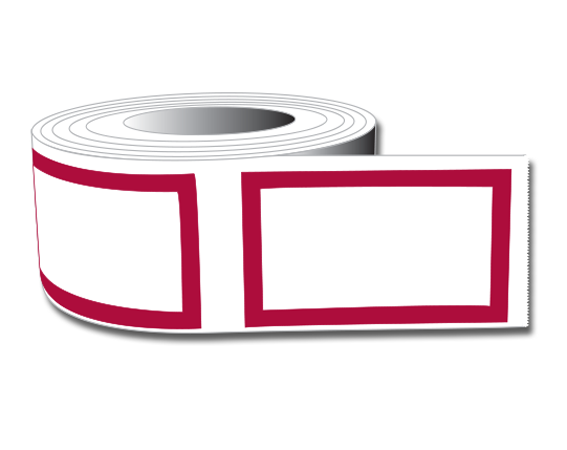 SBL-10 White 1" x 1-5/8" Red Border Labeling Tape for the Laboratory