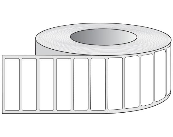 White 15/32" x 15/16" Microscope End Labels - Pathology Thickness - Roll Form - Round Corners