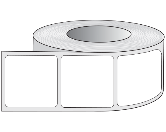 White 15/16" x 15/16" Microscope Slide Labels - Standard Thickness - Roll Form - Round Corners