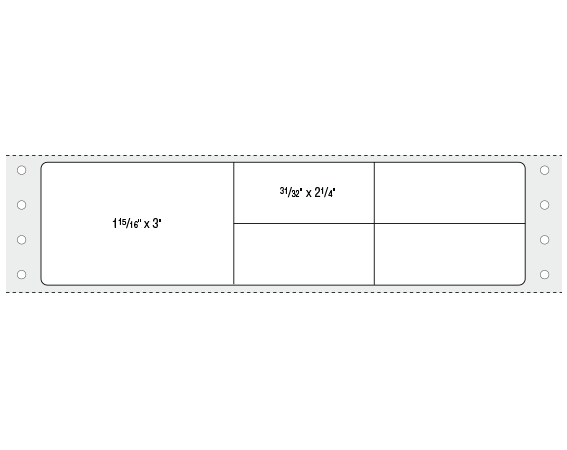 bdp-10-1 White 1-15/16" x 7-1/2" Pinfed Printer Labels for the Laboratory