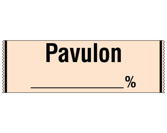 sa-41 Salmon 1/2" x 500" Anesthesia Drug Labels for Syringe Identification - Tape Form - With Imprint: PAVULON / _____ %