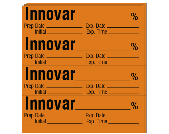 sa-6-exp-pk Copper 1/2" x 2" Anesthesia Drug Labels for Syringe Identification - Pack Form - With Imprint: Innovar _____ % / Prep Date _____ Exp. Date _____ / Initial _____ Exp. Time _____