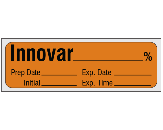 sa-6-exp-pre Copper 1/2" x 500" Anesthesia Drug Labels for Syringe Identification - Precut Form - With Imprint: Innovar _____ % / Prep Date _____ Exp. Date _____ / Initial _____ Exp. Time _____