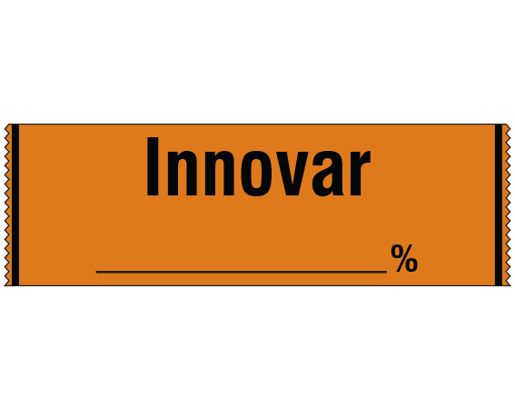 sa-6 Copper 1/2" x 500" Anesthesia Drug Labels for Syringe Identification - Tape Form - With Imprint: Innovar / _____ %