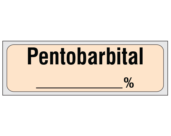 sa-9-pre Salmon 1/2" x 500" Anesthesia Drug Labels for Syringe Identification - Precut Form - With Imprint: Pentobarbital / _____ %