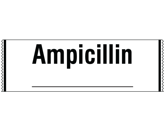 sav-953 White 1/2" x 500" Anesthesia Drug Labels for Syringe Identification - Tape Form - With Imprint: Ampicillin / _____
