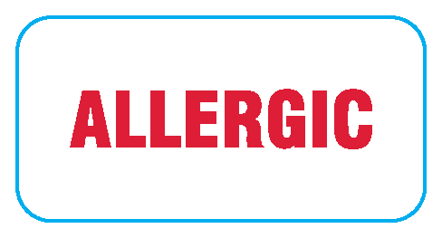 NL-103 White 3/4" x 1-1/2" Nursing Labels for Instruction and Communication - With Imprint: ALLERGIC