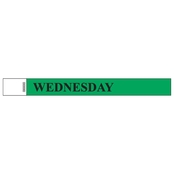 SWB-TV-3-W Day of the Week Wristband - Green Wednesday