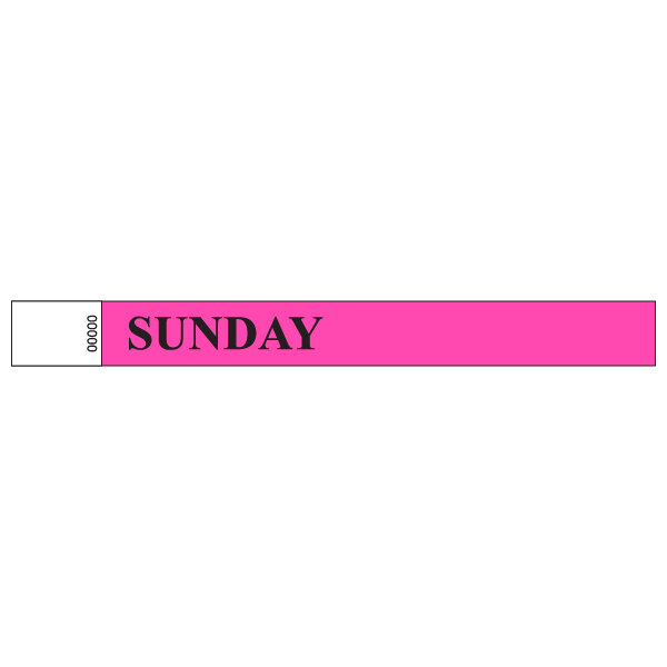 SWB-COVID-19V-PINK Day of the Week Wristband - Pink Sunday